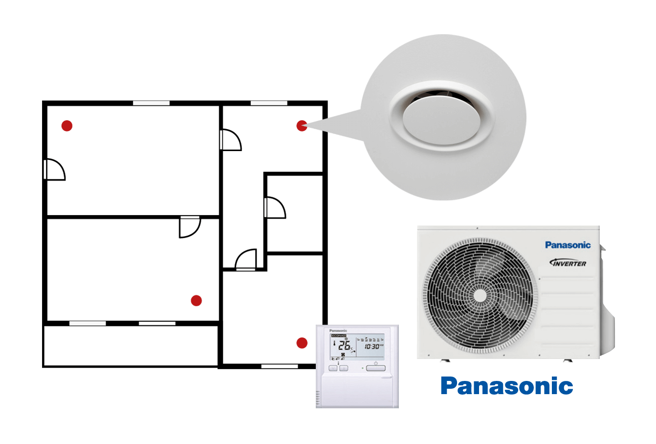 Air Conditioning Ducted Ceiling Large