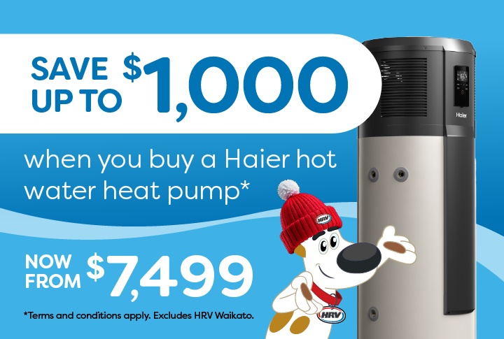 Save up to $1,000 when you buy a Haier hot water heat pump!