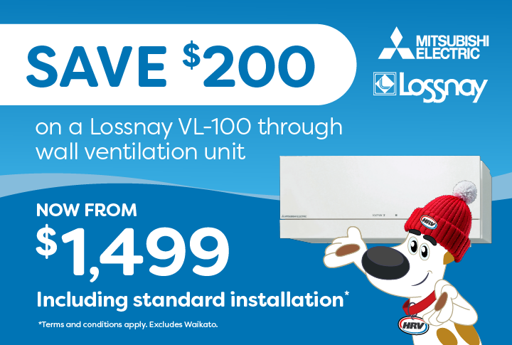 Save $200 on a Lossnay VL-100 through wall vent unit!