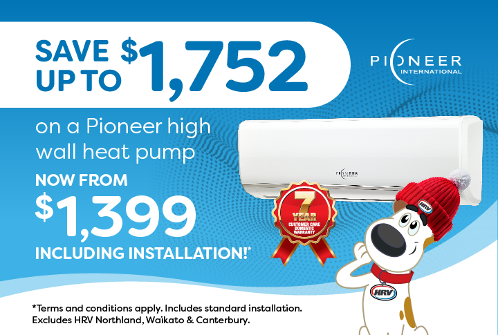 Save up to $1,752 on Pioneer high wall heat pumps!