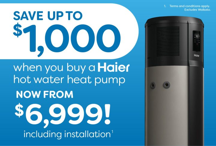 Save up to $1,000 on Haier Hot Water Heat Pumps!