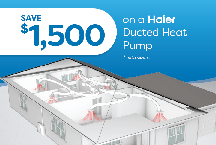 Save up to $1,500 on a Haier Ducted Heat Pump