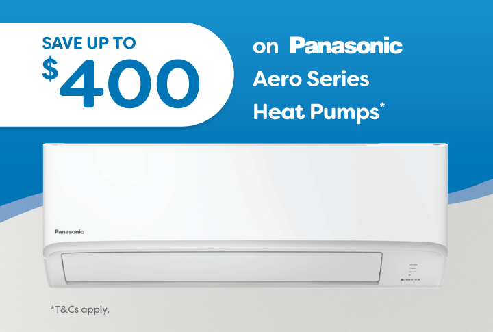 Save up to $400 on Panasonic Aero Series Heat Pumps